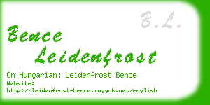 bence leidenfrost business card